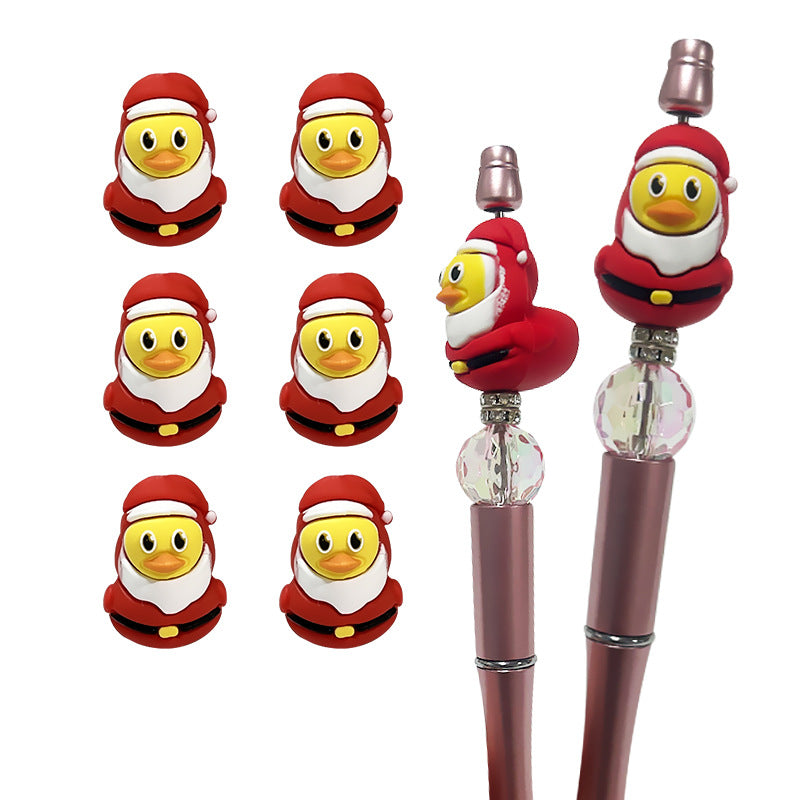 Wholesale  10pcs/pack  Silicone 3D duck beads DIY jewelry beads